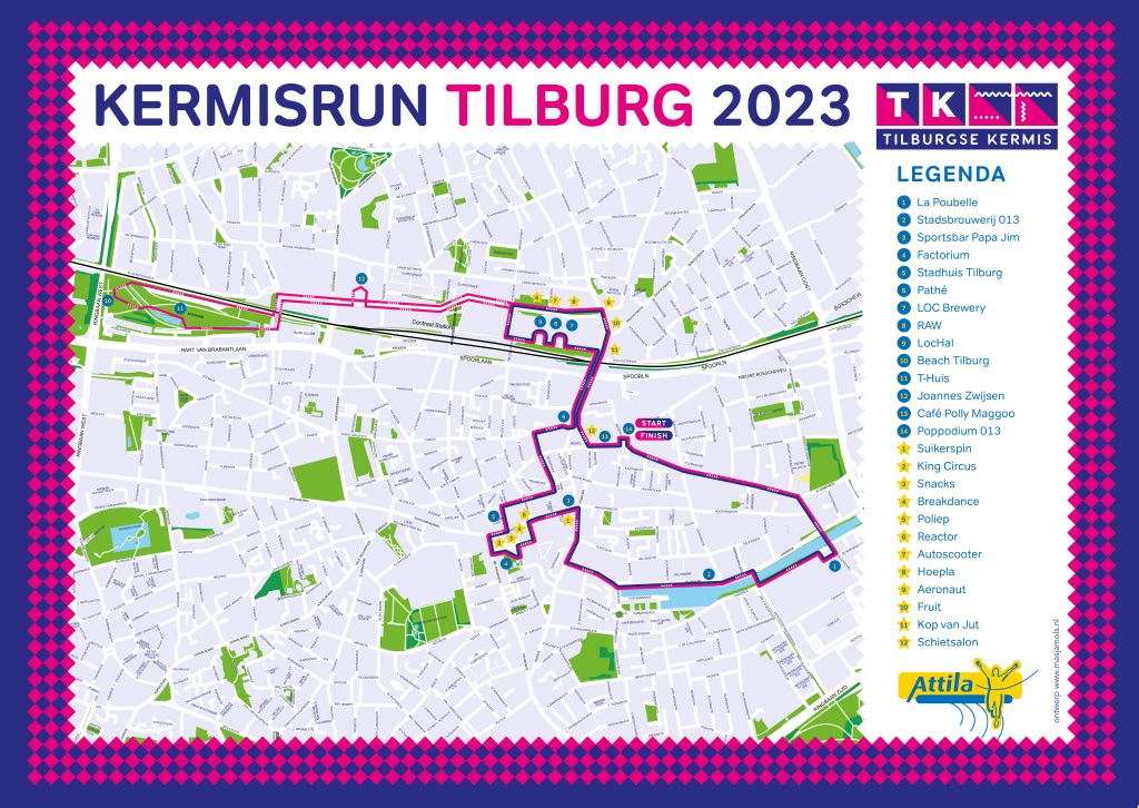 Parcourskaart Kermisrun Tilburg 2023
